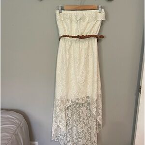 Size medium off white lace strapless dress